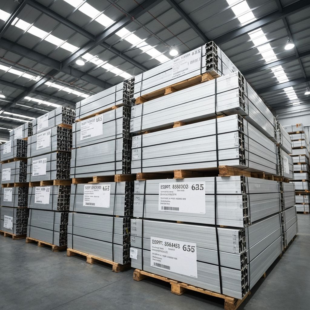 Aluminum profiles ready for export