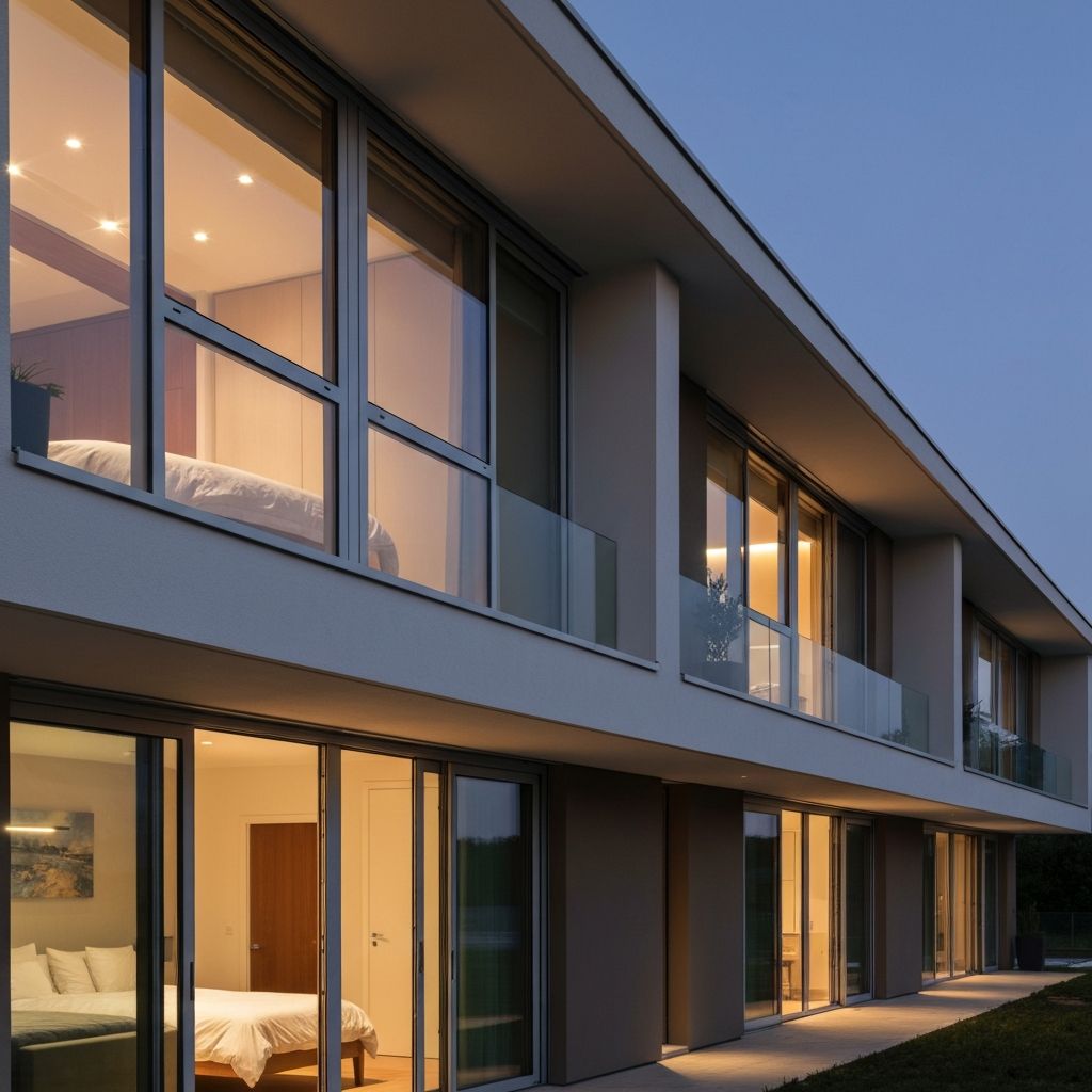 Modern building with premium aluminum windows
